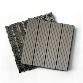 Wood Plastic Composite Deck Tiles Set of 20pcs, Composite Decking Resist Rust, Water, Weather, Indoor&Outdoor, Easy to DIY & Maintain