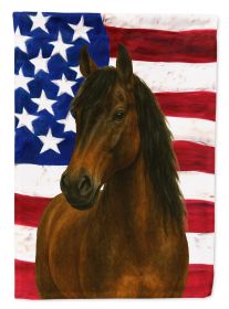 Bay Paso Fino Horse American House Flag Large Porch Sleeve Pole Decorative Outside Yard Banner Artwork Wall Hanging, Polyester, House Size, Multi