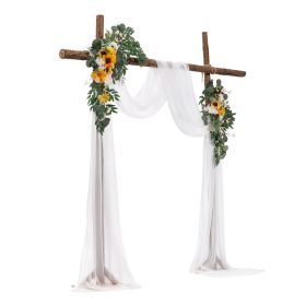 VEVOR Artificial Wedding Arch Flowers Kit (Pack of 3) with 21Ft Wedding Arch Draping Fabric