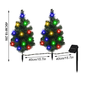 2pcs 29In Solar Lawn Lamp, Garden Solar Light Tree, Outdoor Christmas Grass Cypress Tree Garden Light Decorations (Option: 2pcs)