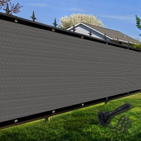 Artpuch Privacy Fence Screen Dark Grey Customized Outdoor Mesh Panels for Backyard, Balcony,Patio,Construction Site with Zip Ties (Color: Dark Grey, size: 6x99 ft)